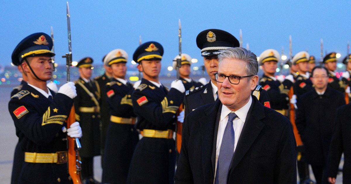 Keir Starmer arrive à Pékin le 28 janvier 2026.