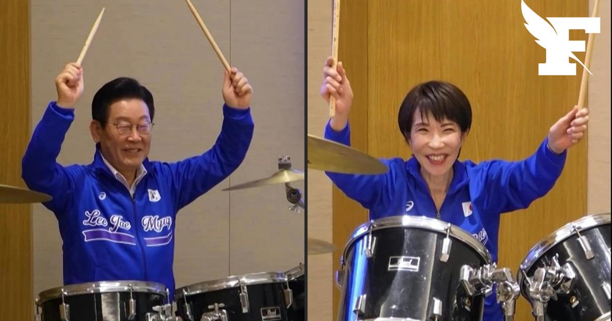 quand les dirigeants sud-coréen et japonais jouent de la batterie ensemble sur de la musique K-pop