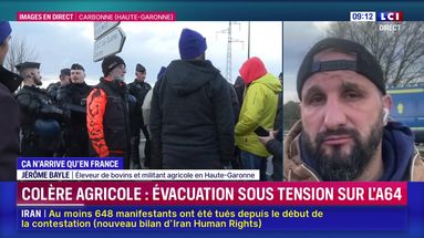 Agriculteurs délogés sur l'A64 : Jérôme Bayle en direct sur LCI