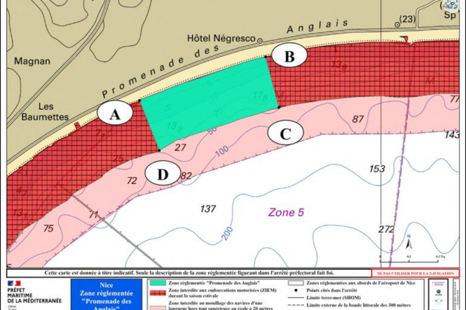 La première zone de la nouvelle aire marine à Nice