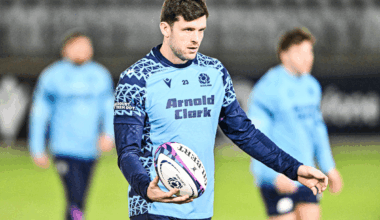 Blair Kinghorn lors d'un entraînement de l'équipe d'Écosse