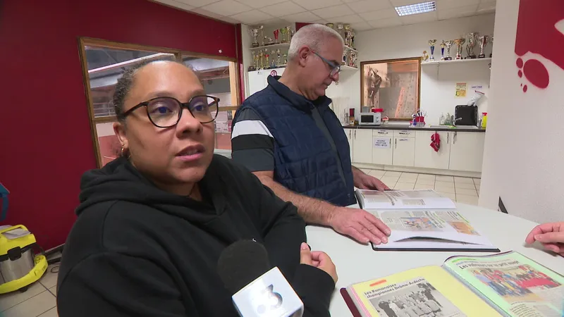Fabienne Latige, bénévole, marqueuse du VBR, et Philippe Galant, président du club