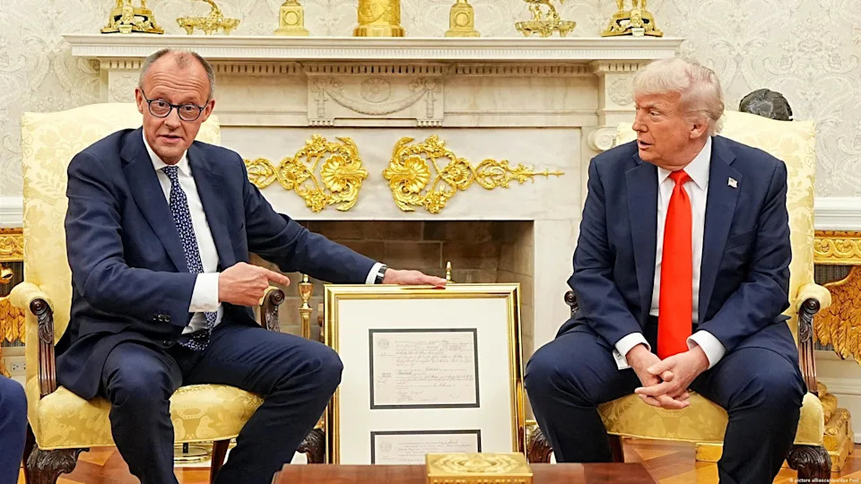 Malgré son opération de charme aux Etats-Unis, la relation entre Friedrich Merz et Donald Trump n’est pas au beau fixe<span class="copyright">picture alliance/dpa/dpa Pool</span>