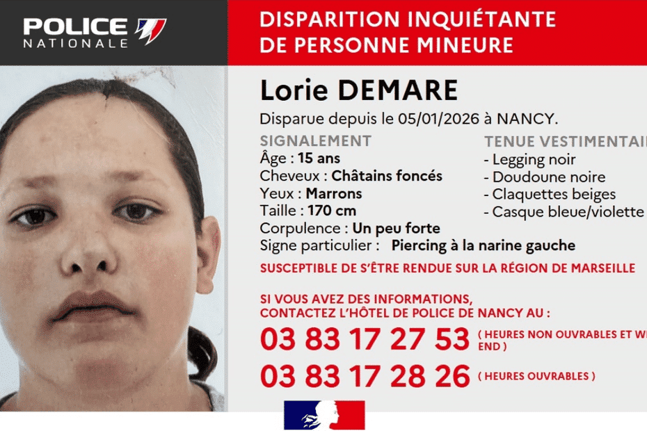 Une adolescente de 15 ans portée disparue, la police nationale lance un avis de recherche