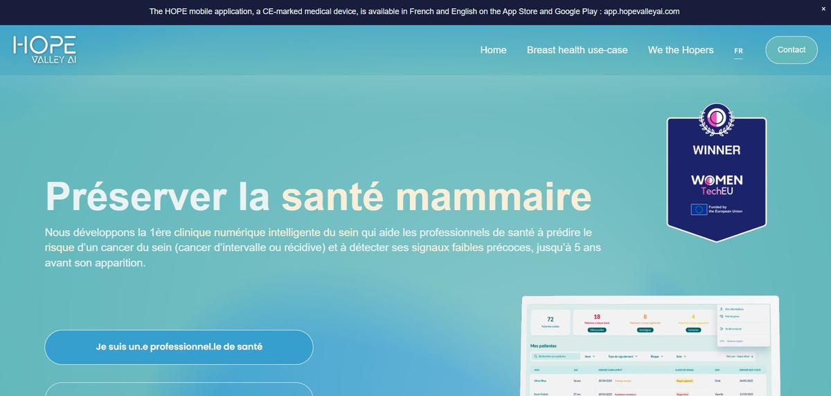 L’application de prévision du cancer du sein des Rochelais de Hope Valley AI va sans doute trouver son marché aux États-Unis avant d’aborder le marché européen.