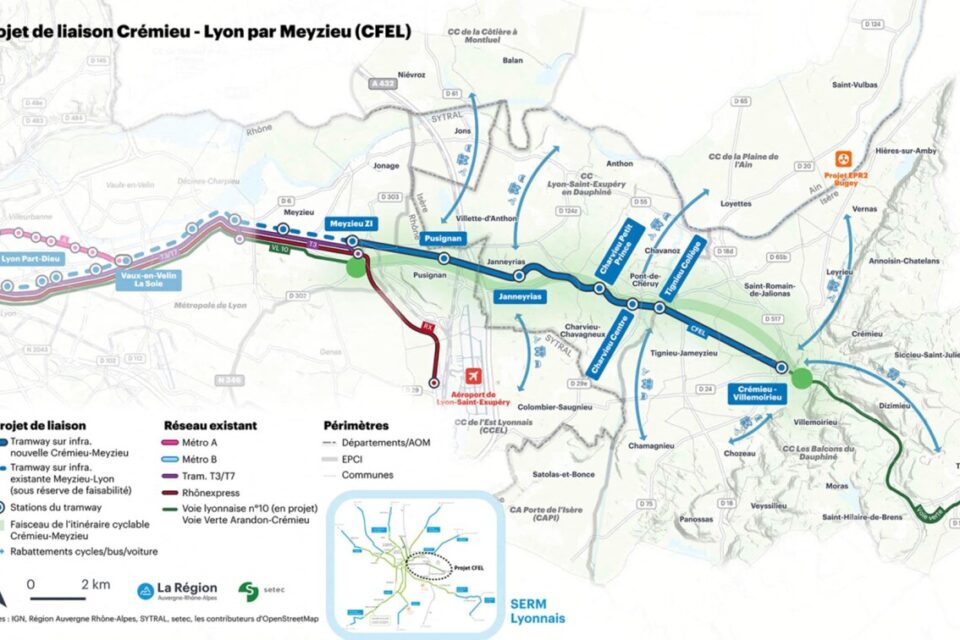 Le futur tramway entre Part-Dieu à Lyon et Crémieu dans le Nord-Isère.