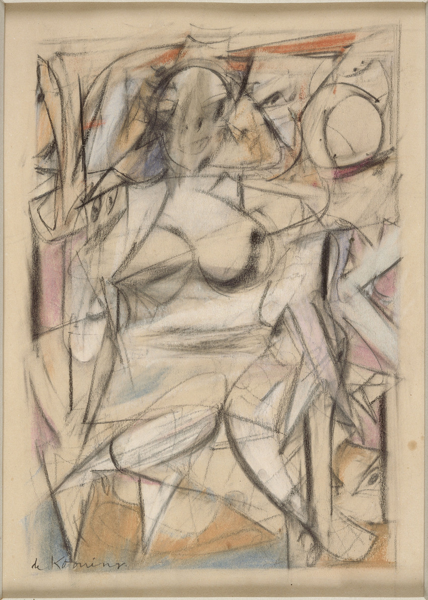 Willem de Kooning,<i>Woman</i>, 1952, mine graphite et pastel sur papier, 37,3 x 29,3 cm. © Centre Pompidou, MNAM-CCI, Dist. GrandPalaisRmn / Philippe Migeat, Christian Bahier.