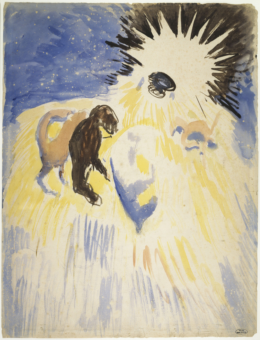 André Derain, <i>La Chute de Phaéton, char du soleil</i>, 1905-1906, aquarelle et mine graphite sur papier, 62,5 x 47,7 cm. © Centre Pompidou, MNAM-CCI, Dist. GrandPalaisRmn /Jean-Claude Planchet.