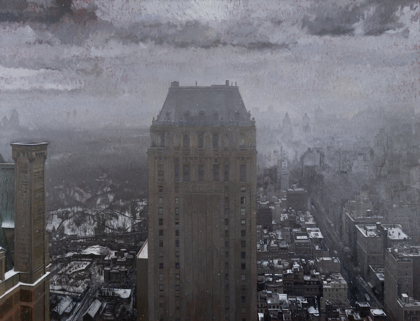 Jean-Baptiste Sécheret, <i> New York</i>, 2024, huile sur toile, 209 x 270 cm ©B. Huet.