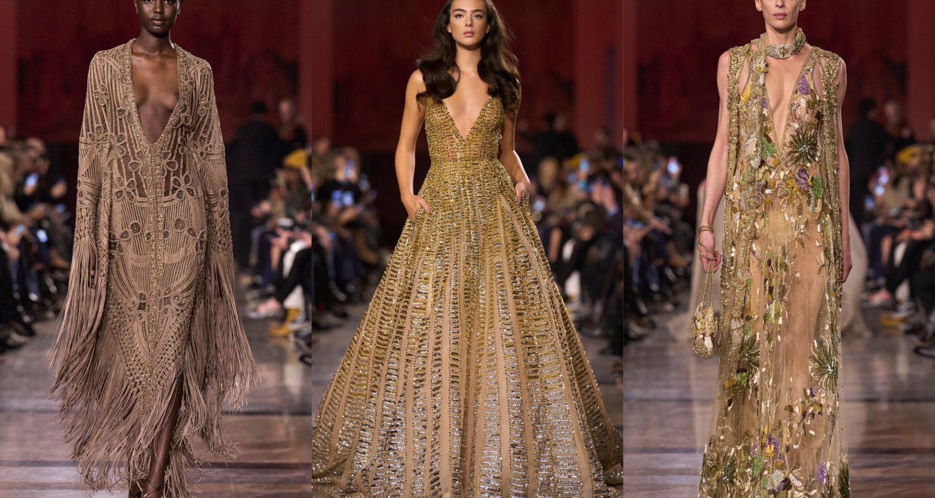 Deva Cassel ouvre le défilé Elie Saab et fait renaître le glamour des années 70