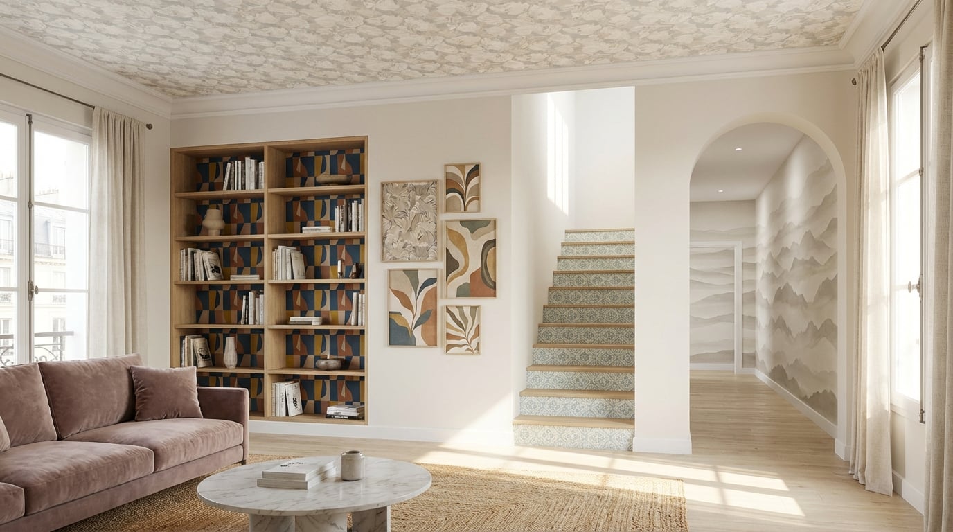 Ces 5 endroits inattendus où les designers posent du papier peint changent votre déco et personne n’y pense