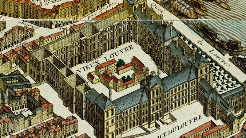 La cour carrée du palais royal du Louvre en 1739
