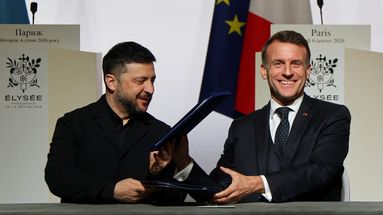 Volodymyr Zelensky et Emmanuel Macron à Paris le 6 janvier 2026