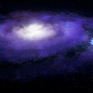 Un sursaut radio rapide est émis depuis une galaxie lointaine. Ses ondes vont voyager jusqu’à notre Terre et être impactées par la matière qu’elles rencontreront en chemin. © International Centre for Radio Astronomy Research