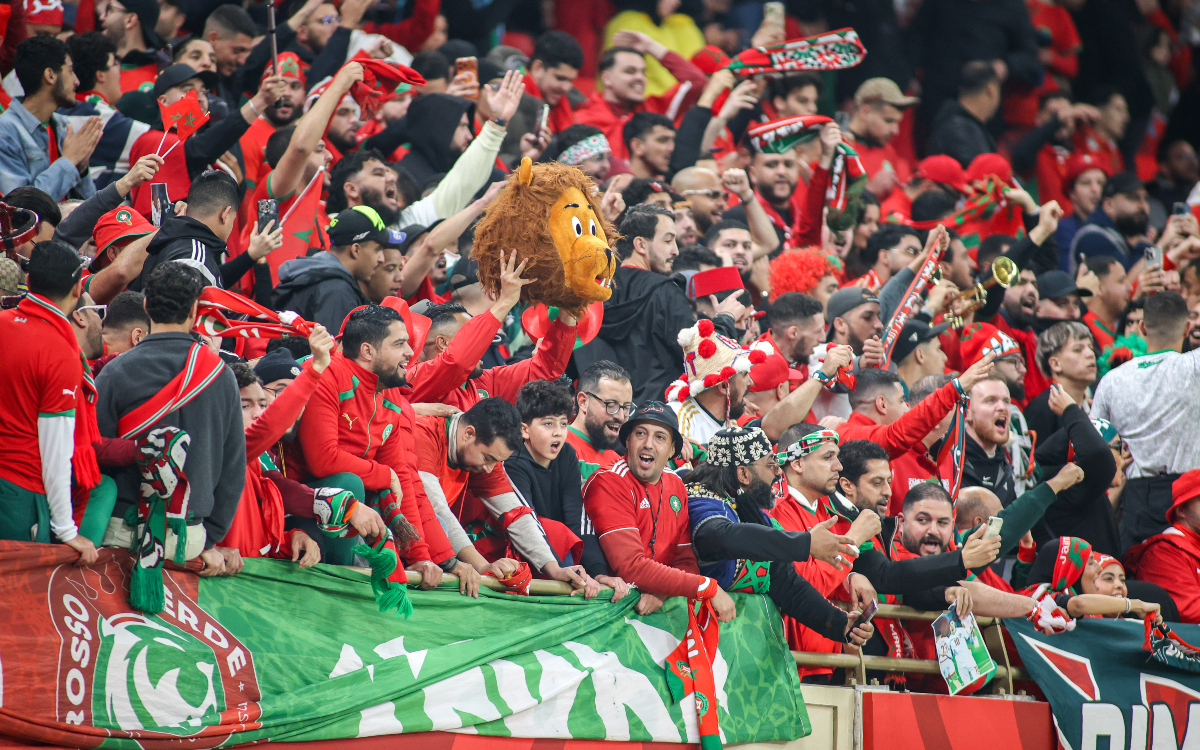 des upporters marocains lors de la demi-finale de la Coupe d’Afrique des Nations entre le Nigeria et le Maroc, au stade Prince Moulay Abdellah, le 14 janvier 2026 à Rabat, au Maroc.
