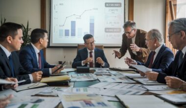 Réunion de responsables gouvernementaux discutant du budget.