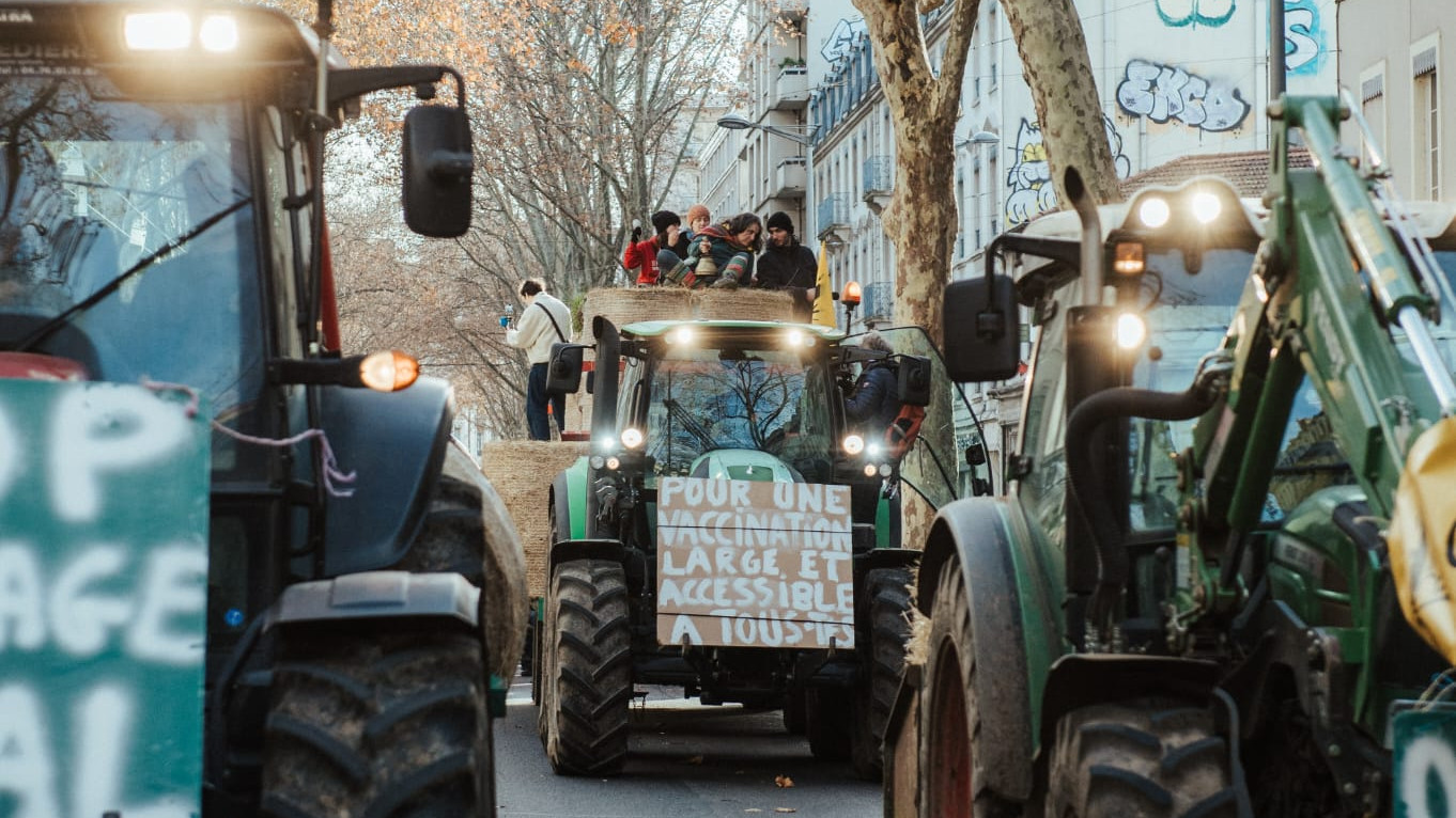 © Floriane Tanneur - Le 18 décembre à Lyon, de nombreux agriculteurs ligériens ont contribué au blocage de la ville.