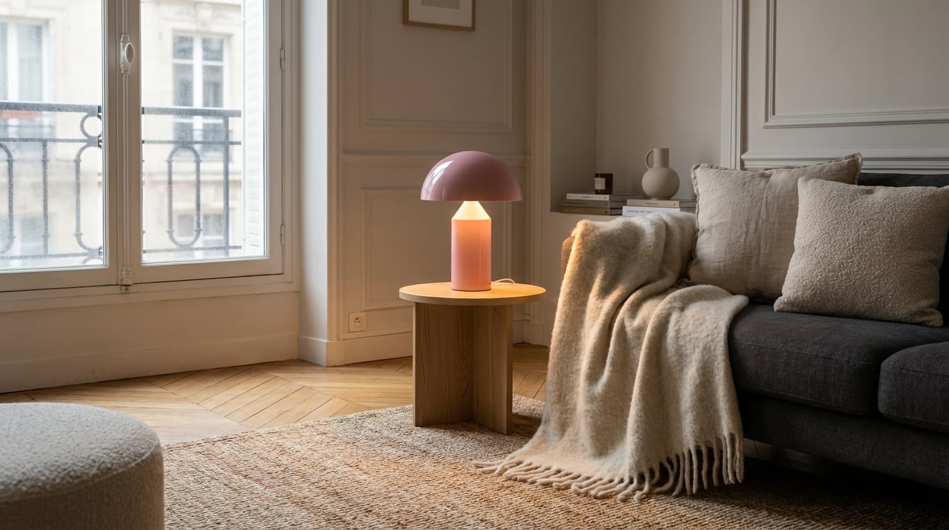 la lampe champignon rose à 8,95€ chez Action qui affole les fans de déco cet hiver