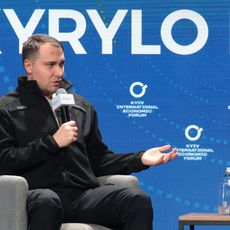 Le chef des services de renseignement militaire ukrainiens Kyrylo Boudanov au 11e Forum économique international de Kiev, 
le 16 octobre 2025.