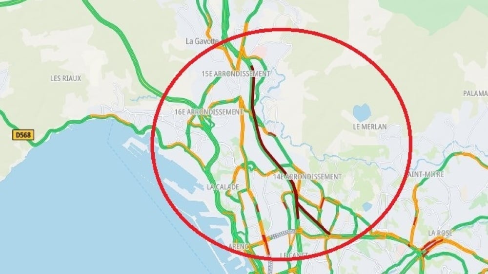 Un véhicule en panne sature la circulation sur l'A7 et la L2 à Marseille