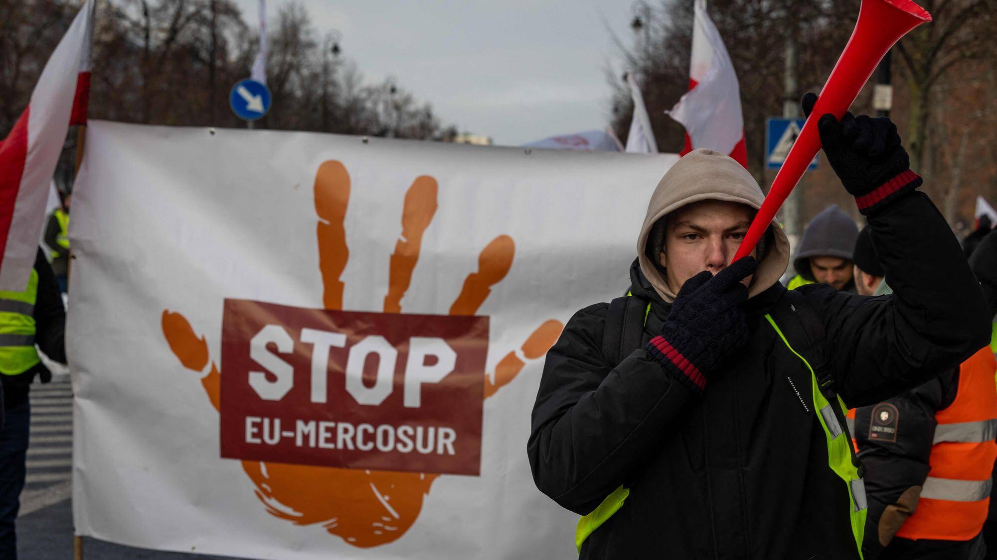 Dans les rues de Varsovie, ce vendredi 9 janvier 2026. — © WOJTEK RADWANSKI / AFP