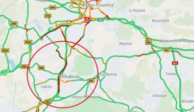 Bouchon de près de 10 km sur l'A51 entre Aix et Marseille après un accident impliquant quatre véhicules