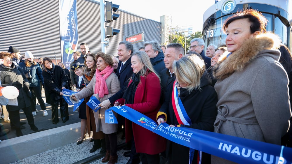 Dernière inauguration de l'extension du tramway T3 à Marseille pour Martine Vassal