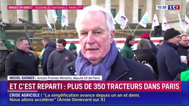 Michel Barnier est avec les agriculteurs devant l'Assemblée nationale