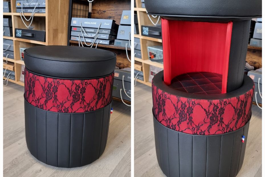 fabriqué en France, ce pouf électrique vous permet de dissimuler vos trésors