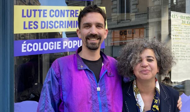 Nadia Belaïd, 58 ans, et Thomas Simon, 35 ans, ont été désignés commebinôme tête de liste du Grenoble Alpes Collectif (GAC). Photo Le DL/Inès Fakche