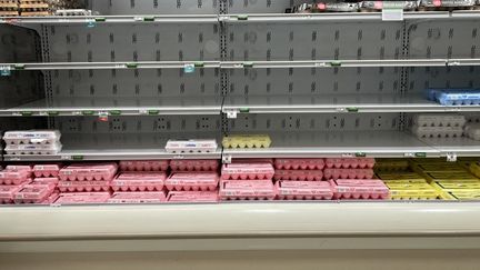 Un rayon de supermarché, le 23 décembre 2025 (photo d'illustration). (JOE RAEDLE / GETTY IMAGES NORTH AMERICA)