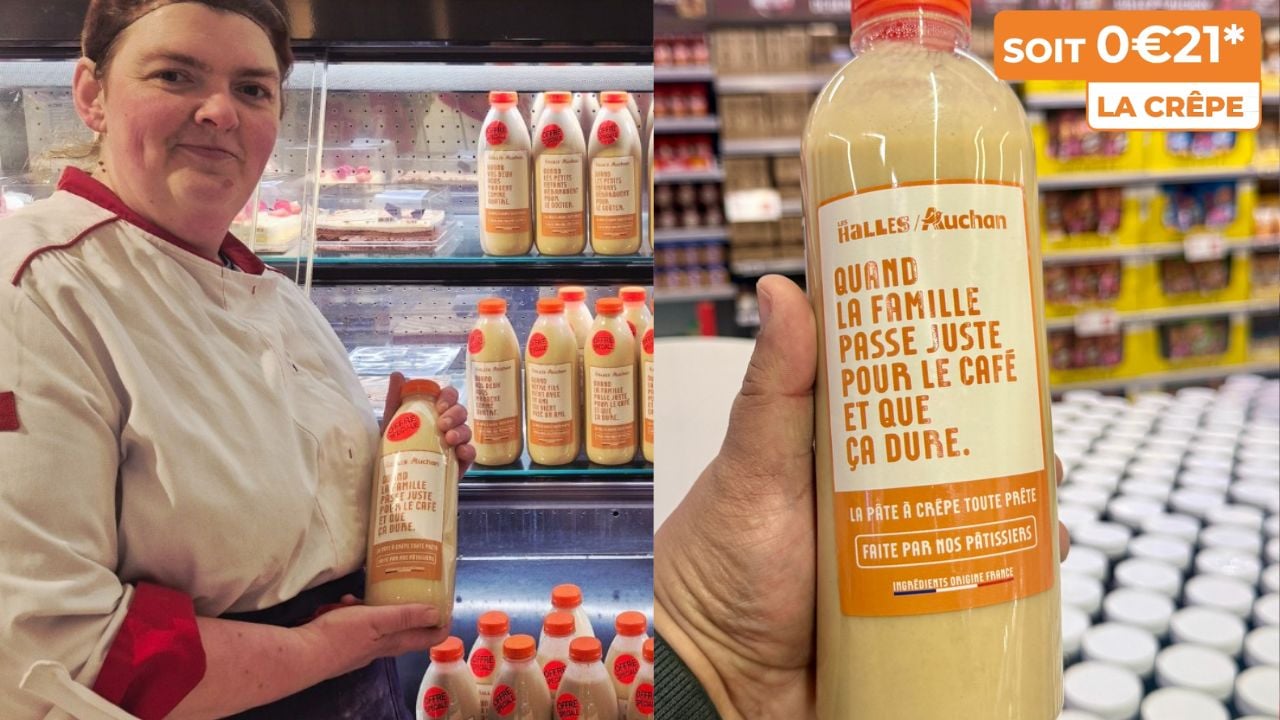 "Pâte à crêpe toute prête" : Auchan frappe fort avec cette bouteille à petit prix pour la Chandeleur 2026