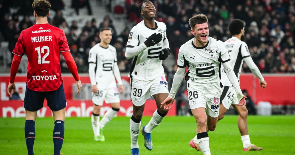 Rennes s'impose à Lille au terme d'un match tendu et poursuit sa remontée