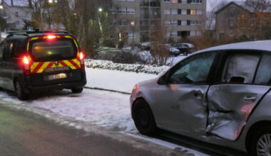accrochage entre deux véhicules près de l’Ermitage