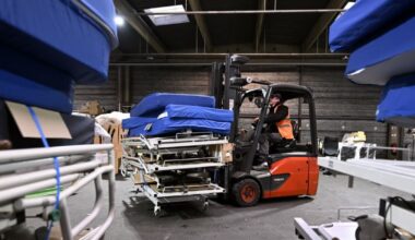 trente-trois palettes de matériel médical en partance pour l’Ukraine