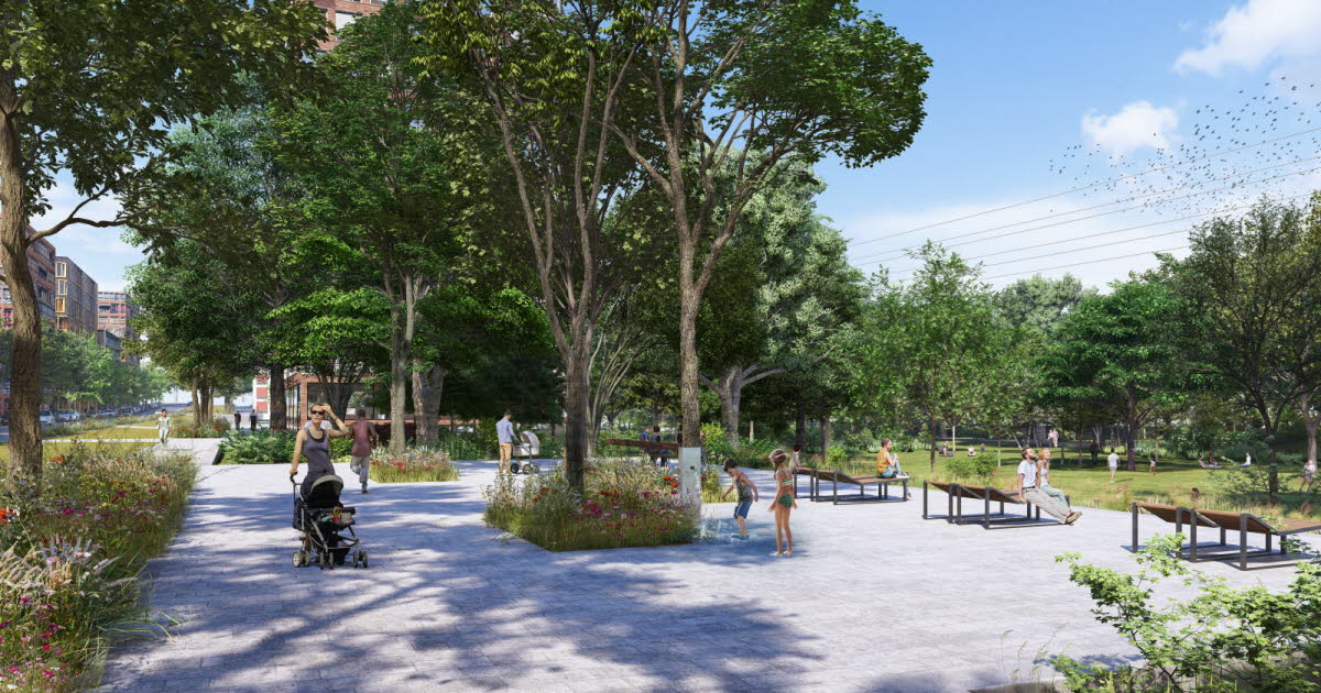 le premier morceau du parc urbain du Petit Rhin livré au printemps