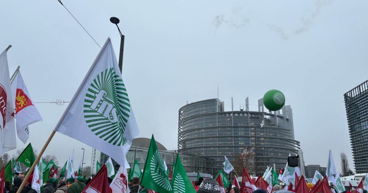 Lorraine. Des dizaines d’agriculteurs meusiens manifestent devant le Parlement européen à Strasbourg