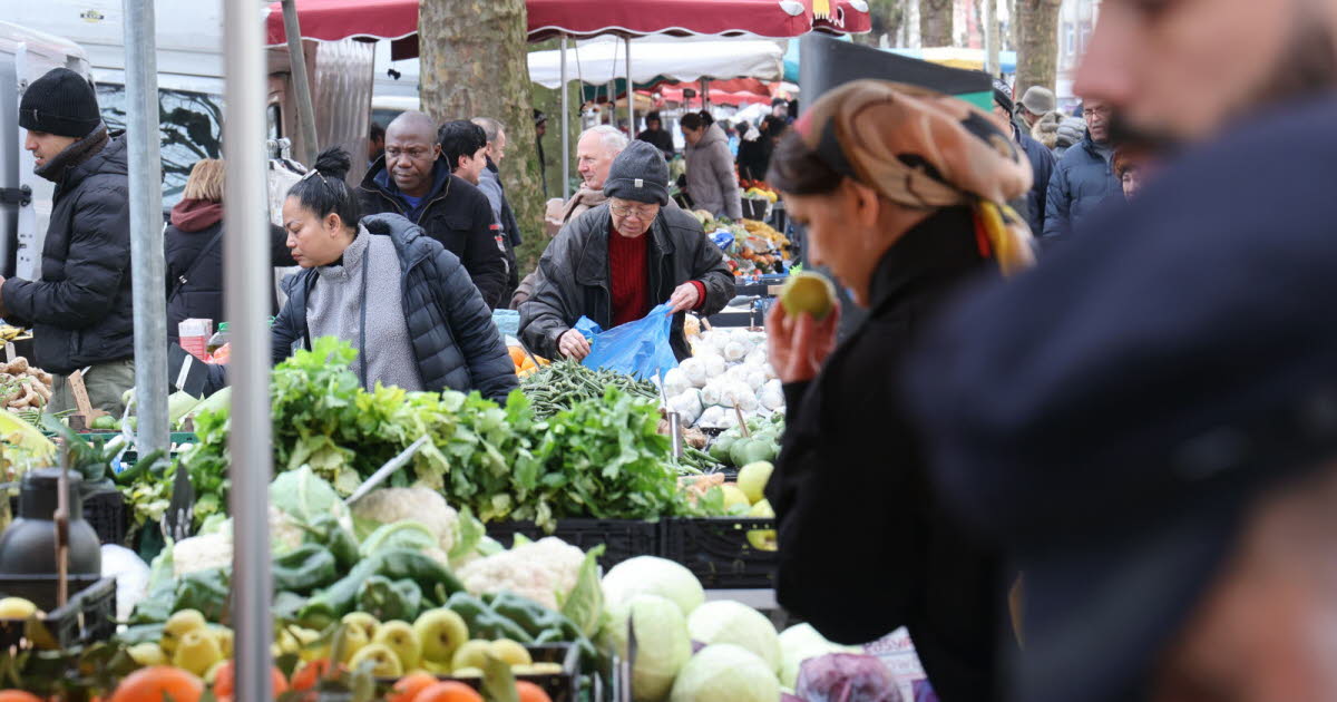 au marché à Strasbourg, désillusions politiques contre tractage intensif