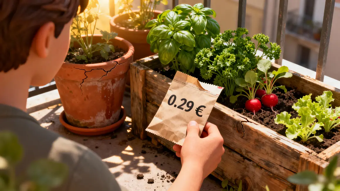 Mini potager urbain avec sachet graines Lidl a 0 29 euros