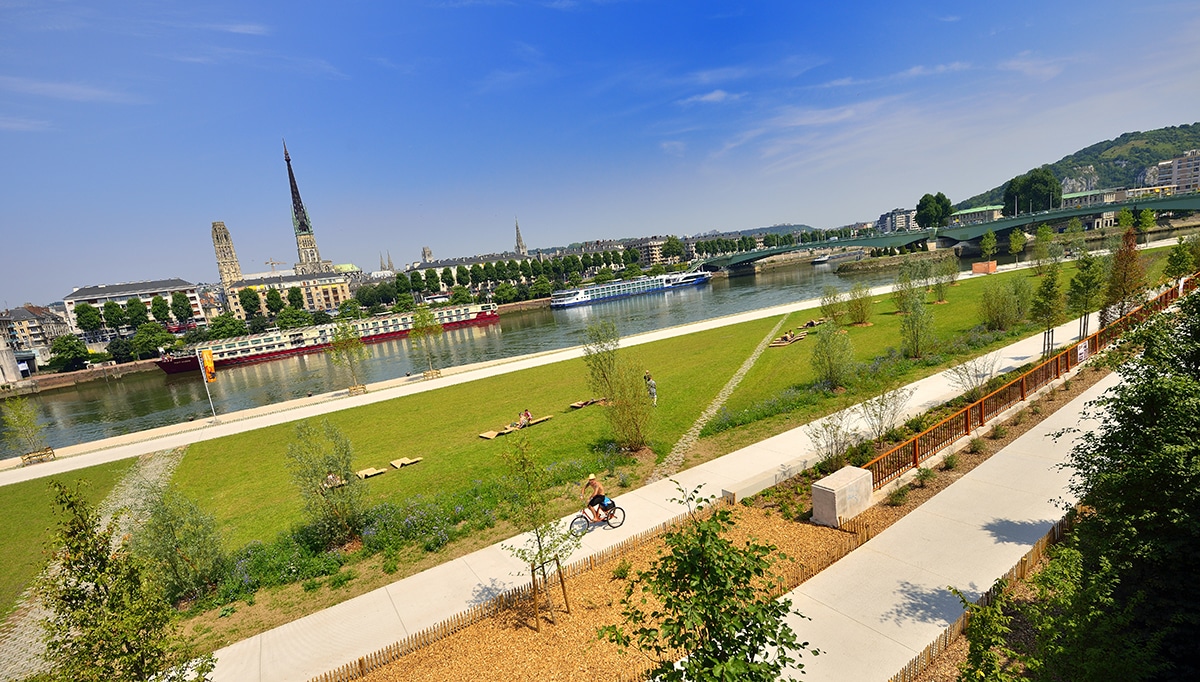 voie cyclable quais de seine rouen
