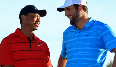 Scottie Scheffler Tiger Woods Mike Ehrmann/Getty Images,/AFP