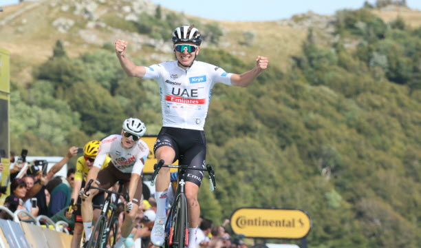 Tadej Pogacar lors de l'arrivée du Tour de France au Markstein le 22 Juillet 2023. Photo archives Jean-François Frey
