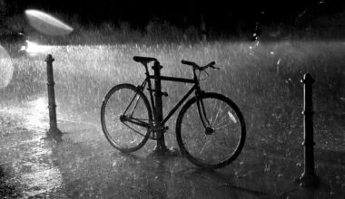 Pluie et vents violents dans les rues de Bordeaux lors de la tempête Goretti