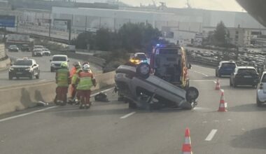 environ 2 kilomètres de bouchon sur l'A55 en direction de Marseille après un accident