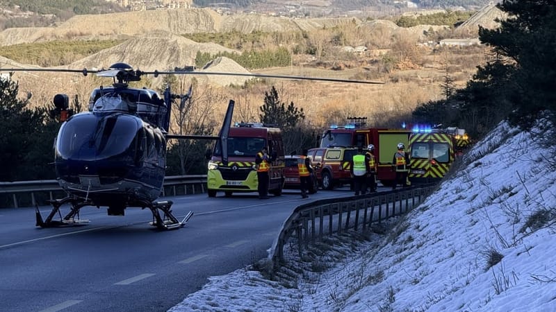 Un hélicoptère a été mobilisé sur les lieux de l'accident.