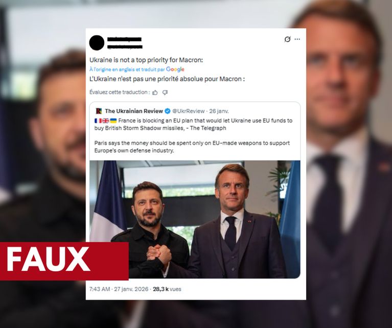 Cet internaute affirme à tort que la France s'est opposée à l'achat par l'Ukraine de missiles britanniques  - Capture d'écran