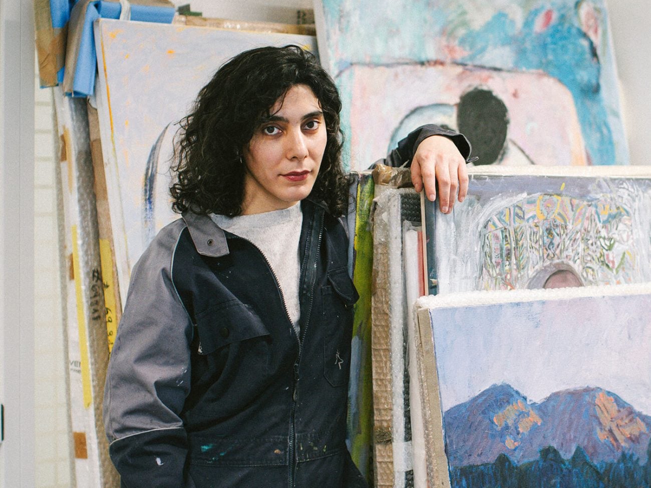 Elene Shatberashvili dans son atelier à Poush Aubervilliers