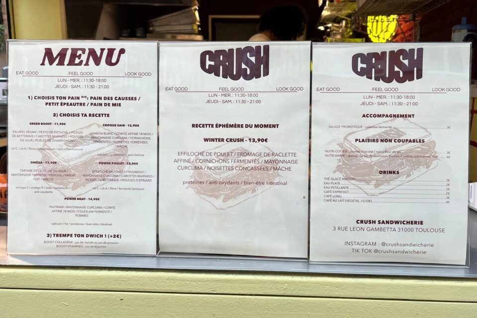 Les valeurs nutritionnelles sont mentionnées directement sur la carte.