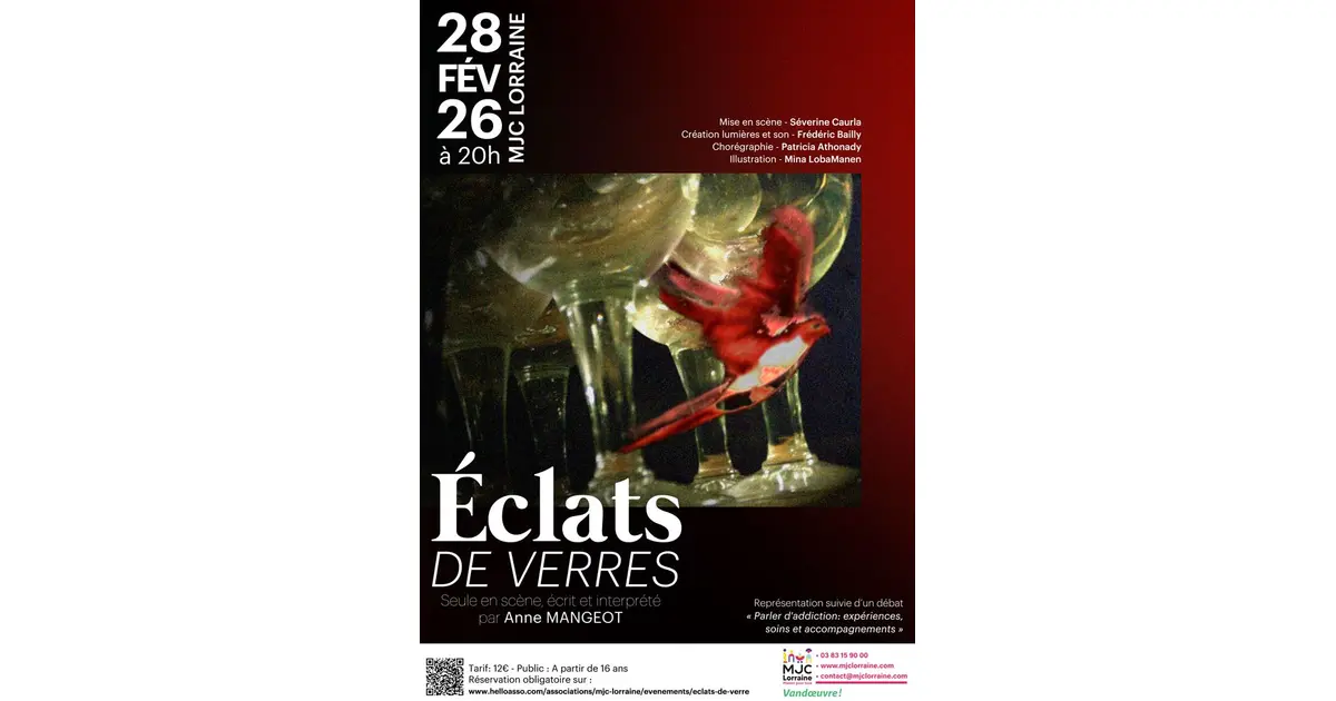 Spectacle Représentation théâtre "Eclats de Verres" à Nancy, Vandoeuvre-lès-Nancy : billets, réservations, dates