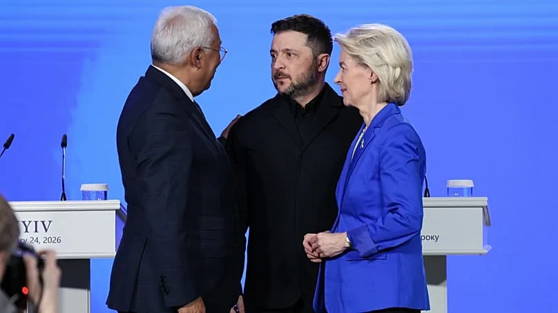 Volodymyr Zelenskyy a reçu les dirigeants de l'UE mardi.